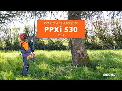 Potatore telescopico a batteria professionale Oleomac PPXi 530 con batteria Bi 540 e caricabatterie CRG 520